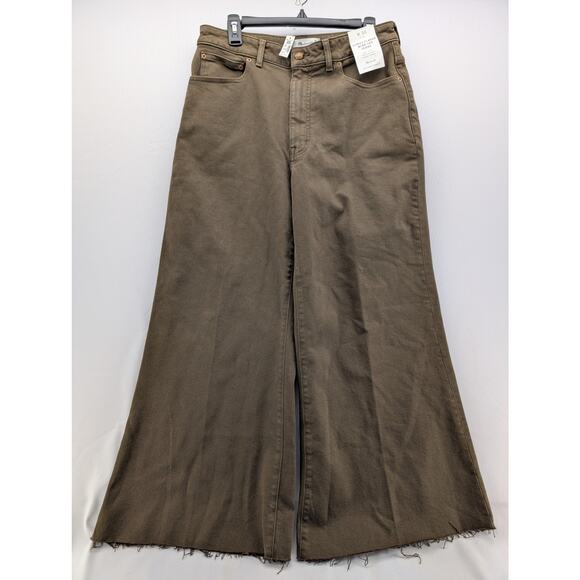 NWT Madewell TheCurvy Flared Wide-Leg Crop Jean in Dark Mocha sz 30 - Picture 5 of 9